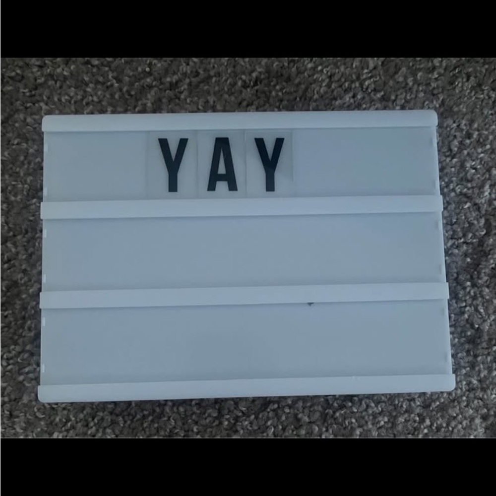 White Lightbox with Letters